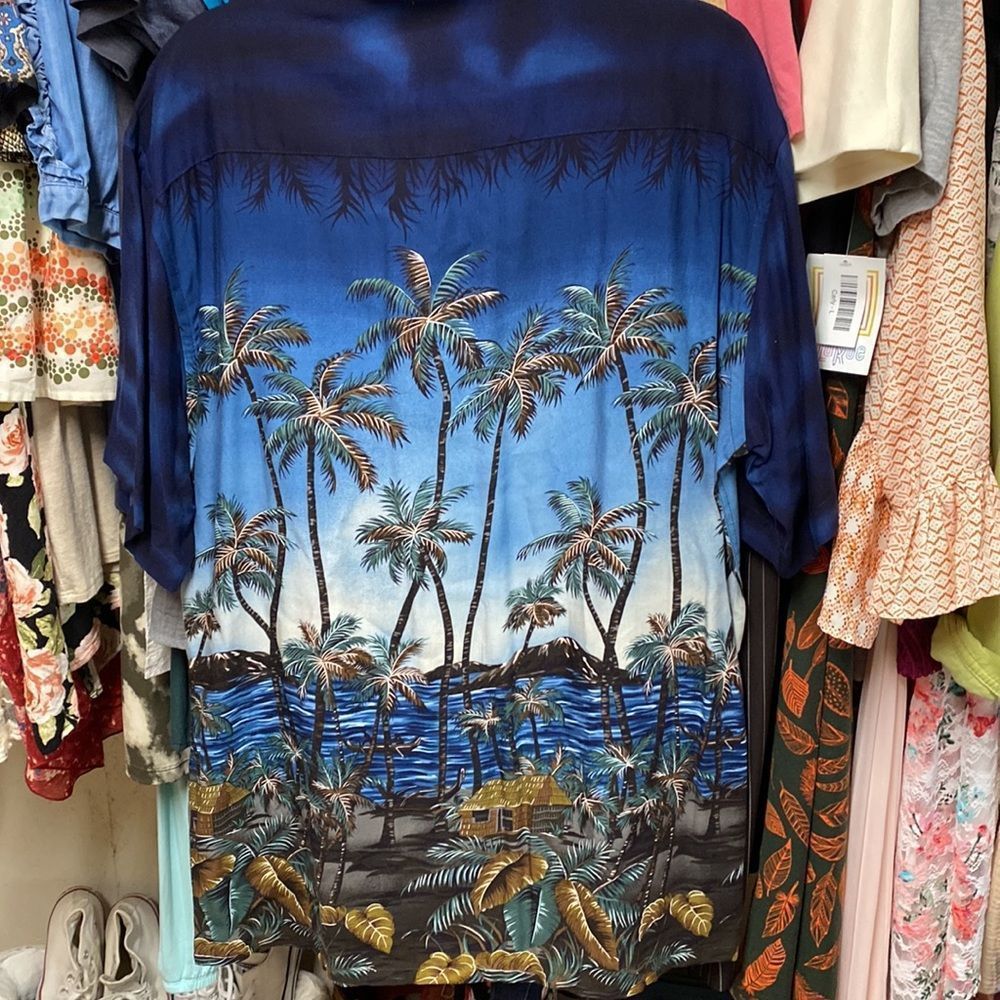 Pierre Cardin Palm Tree Button Up - Picture 3 of 6